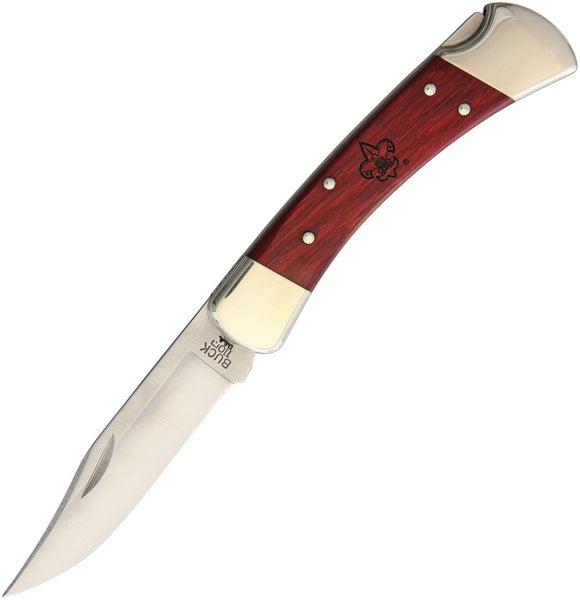 BUCK Boy Scout 110 Lockback Cherry Wood Folding Pocket Knife BSA 110cwsbsa
