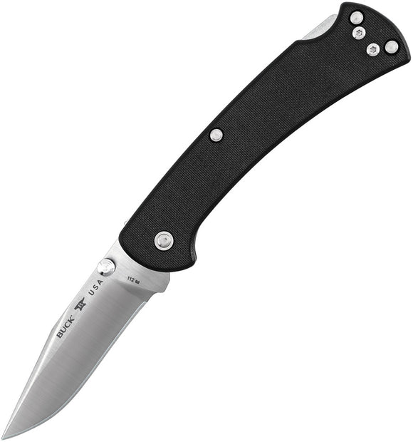 Buck 112 Slim Pro Lockback Black Folding Knife 112BKS6
