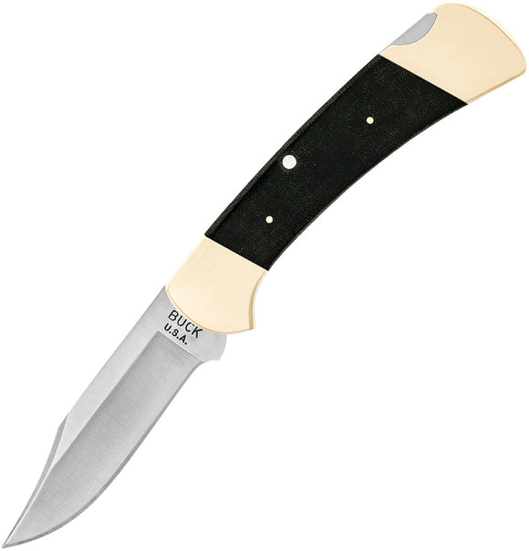 Buck 112 Ranger Tribute Lockback Black Micarta Folding 440C Stainless Pocket Knife 112BKSLE1
