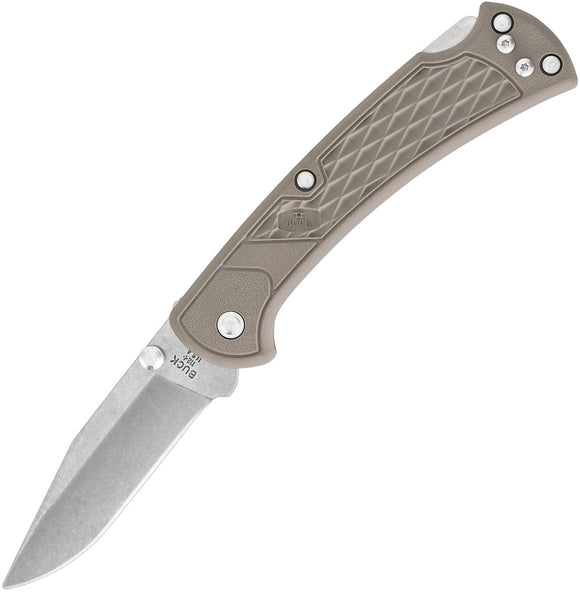 Buck 112 Slim Select Lockback Tan Folding Pocket Knife 112brs2
