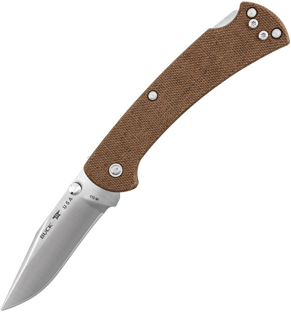 Buck 112 Slim Pro Lockback Brown Folding Knife 112BRS6