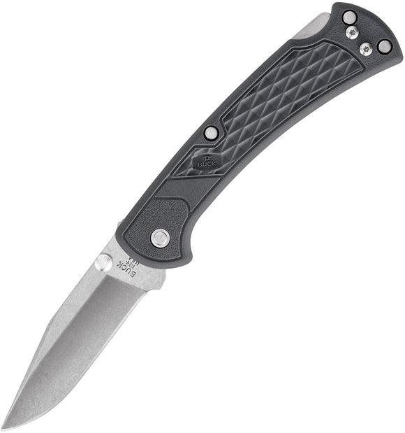 Buck 112 Slim Select Lockback Gray Folding Pocket Knife 112gys2
