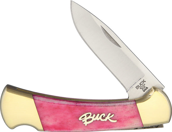 BUCK KNIVES 112 Lockback Pink SMOOTH BONE HANDLE Folding Pocket Knife 11530