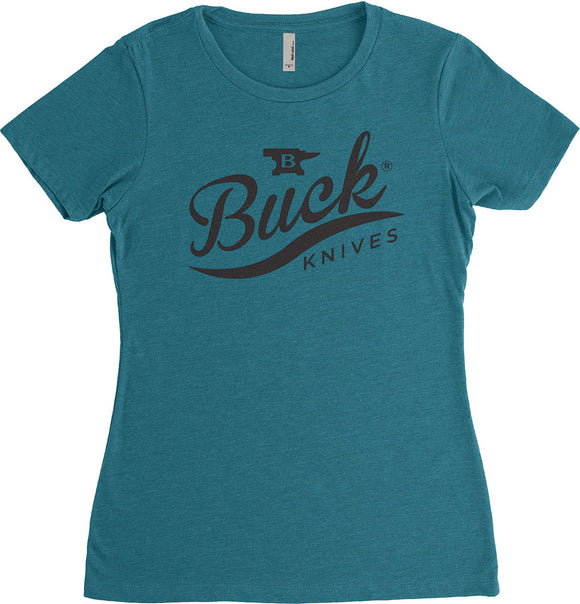 Buck Womens T-Shirt Buck Script XL 11759