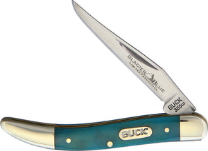 Buck Small Toothpick Blue Bone Folding knife 12041