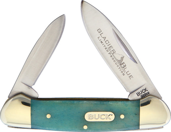 Buck Canoe Blue Bone Folding Knife 12042