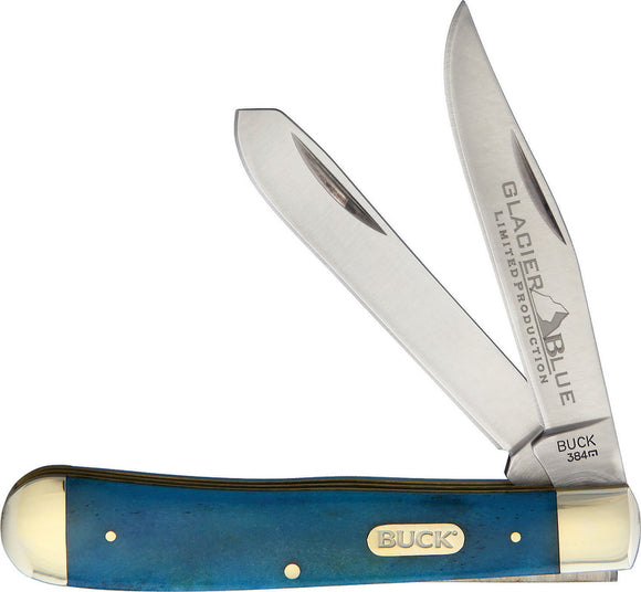 Buck Trapper Blue Bone Folding Knife 12045