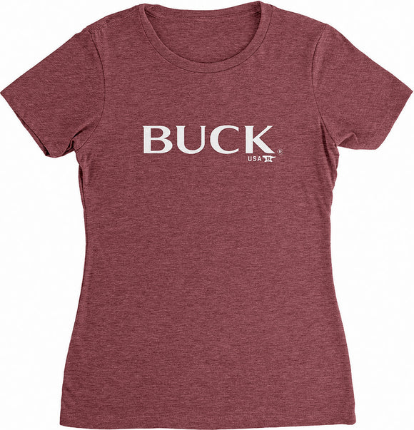 Buck Womens T-Shirt Red Large 12393