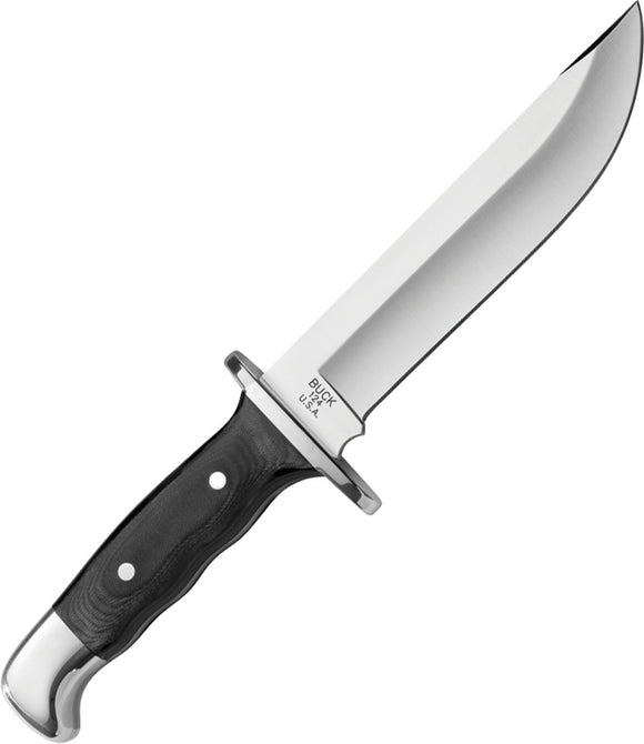 BUCK Knives Frontiersman Black Handle 420HC Stainless Fixed Blade Knife 124BKSLE