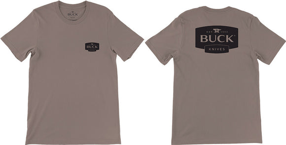 Buck Logo T-Shirt XXL Brown Short Sleeve 12854
