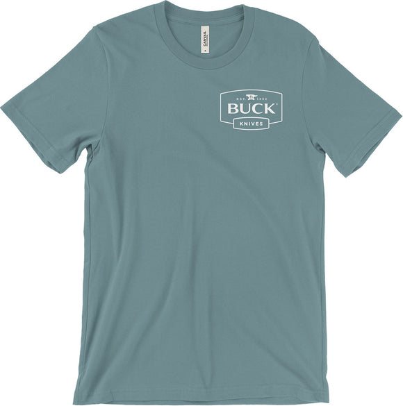 Buck Large L Knife Logo Slate Blue Short Sleeve T-Shirt 13348