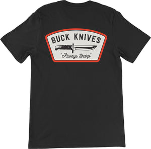Buck 124 Patch Black Short Sleeve Large T-Shirt 13390