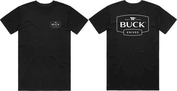 Buck Logo Black Cotton XL T-Shirt 13874