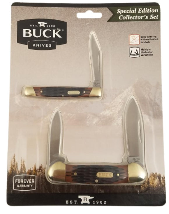 Buck 2pc Solo 379 & Canoe 389 Folding Pocket Knife Gift Set 16046