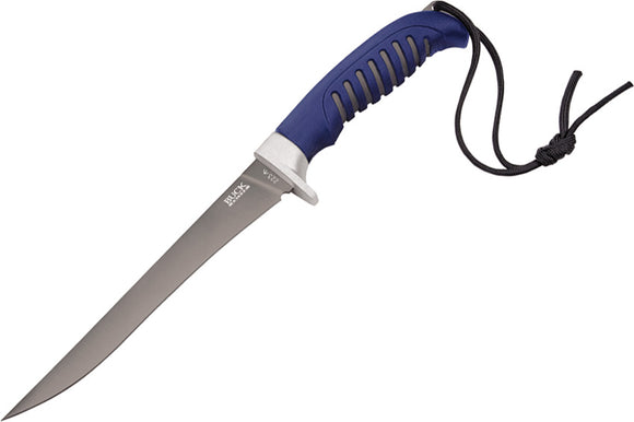 BUCK Knives Medium Silver Creek Gray & Blue Handle Fixed Blade Fillet 223BLS