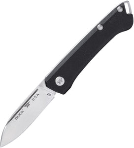 Buck Saunter Slip Joint Black Micarta Folding 154CM Drop Point Pocket Knife 250BKS