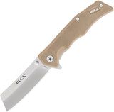 Buck Trunk Linerlock Tan G10 Folding Ceaver Knife 252tns