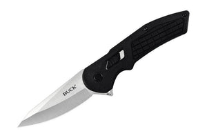 Buck Hexam Pocket Knife Button Lock Black Folding 7Cr13MoV Drop Pt Blade 261BKS