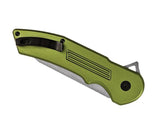 Buck Hexam Pocket Knife A/O Button Lock Green Aluminum Folding 7Cr13MoV 262ODS