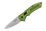 Buck Hexam Pocket Knife A/O Button Lock Green Aluminum Folding 7Cr13MoV 262ODS