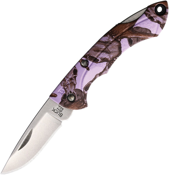 Buck Nano Bantam Lockback Pink Camo Folding Stainless Pocket Knife 283CMS16