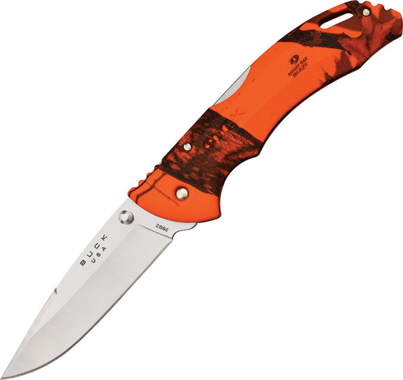 BUCK Knives Bantam Mossy Oak Blaze Orange Camo Folding Drop Blade Knife 286CMS9