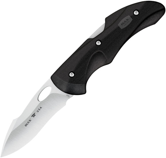 BUCK Knives Fluid Black Handle Lockback Folding Blade Knife + Pocket Clip 289BKS