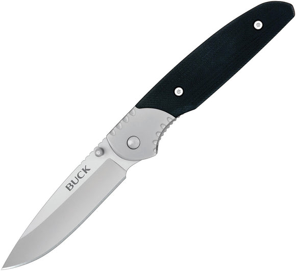 BUCK Knives Glacier Linerlock Folding Blade Satin Black G10 Handle Knife 300BKS