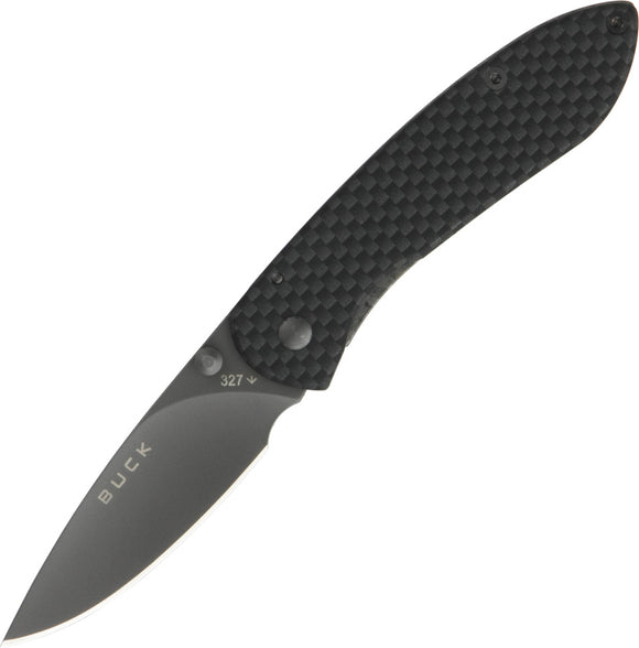 BUCK Knives Nobleman Framelock Black Carbon Fiber Handle Folding Knife 327CF