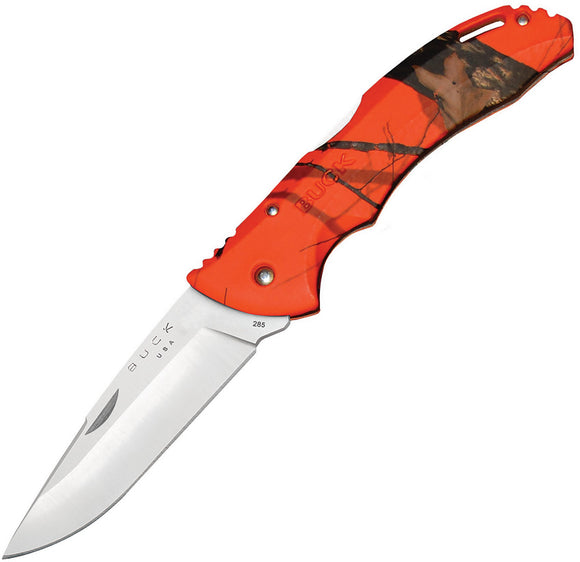 Buck Bantam Lockback Orange Mossy Oak GRN Folding 420HC Pocket Knife 3284CMS9