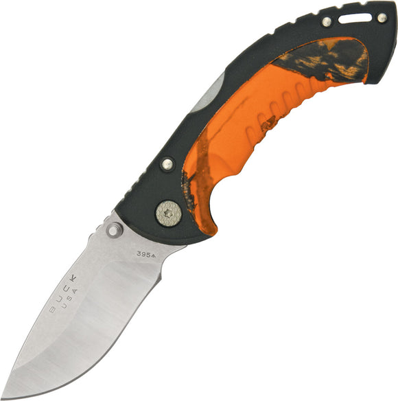 BUCK Omni Hunter 10Pt Mossy Oak Blaze Orange Camo Lockback Folding Knife 395CMS9