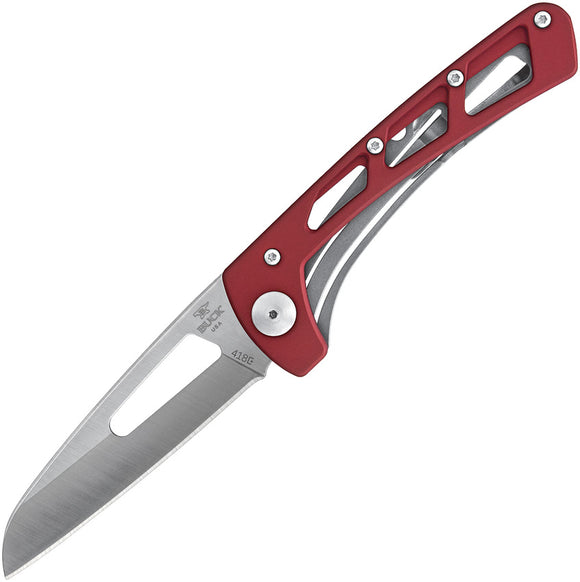 BUCK Knives Vertex Red Handle Framelock Folding Wharncliffe Blade Knife 418RDS