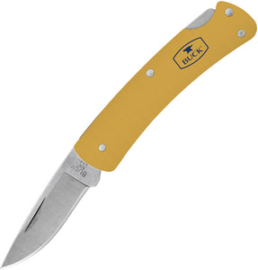 BUCK Knives Alumni Lockback Folding Drop Blade Gold Aluminum Handle Knife 524GDS