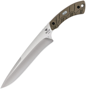 BUCK Knives Open Season Moose Skinner Fixed Blade OD Green Handle Knife 535ODS
