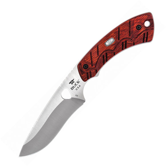 BUCK Knives Open Season Skinner Fixed Drop Pt Blade Red Wood Handle Knife 536RWS