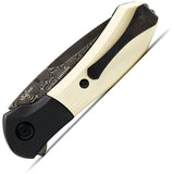 Buck Paradigm Linerlock LE Black & White G10 Folding Damascus Pocket Knife 590IVSLE