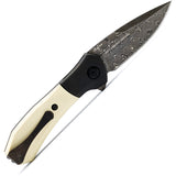 Buck Paradigm Linerlock LE Black & White G10 Folding Damascus Pocket Knife 590IVSLE