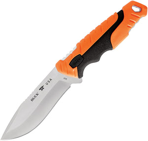 Buck Pursuit Pro Black & Orange GFN S35VN Drop Point Fixed Blade Knife w/ Sheath 658ORS