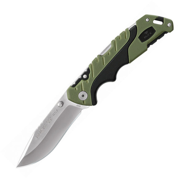 Buck Large Pursuit Green/Black Folding 420HC Pocket Knife 659GRS
