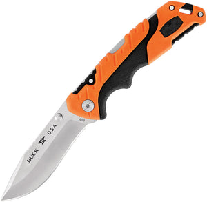 Buck Pursuit Pro Folding Lockback Knife Black/Orange (3.6" S35VN Drop Point) BU659ORS