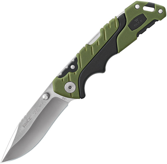 Buck Small Pursuit Black/Green Folding 420HC Pocket Knife 661GRS