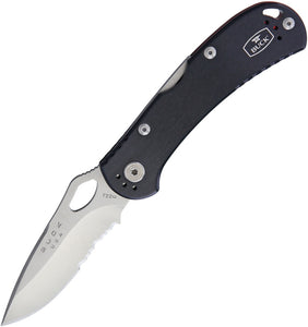 Buck Spitfire Lockback Black Serrated Folding Knife 722bkx1