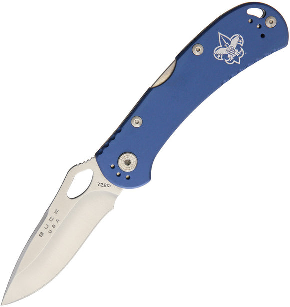 BUCK Spitfire BSA Lockback Blue Folding Pocket Knife Boy Scout 722BLSBSA