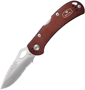 Buck Spitfire Lockback Brown Serrated Folding Knife 722brx