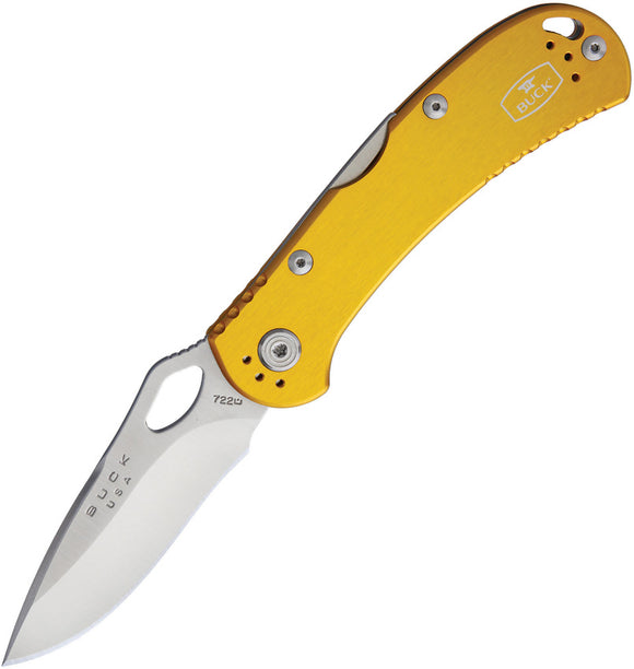 Buck Spitfire Lockback Yellow Folding Knife 722YWS1