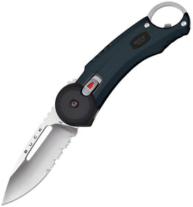 BUCK Knives Redpoint Folding Serrated Blade SafeSpin Black Handle Knife 750BKX