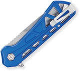 Buck Trace Linerlock Blue Aluminum Folding 7Cr17MoV Serrated Pocket Knife 812BLX