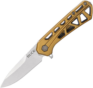 Buck Mini Trace Linerlock Bronze Aluminum Folding 7Cr17MoV Pocket Knife 814BRS