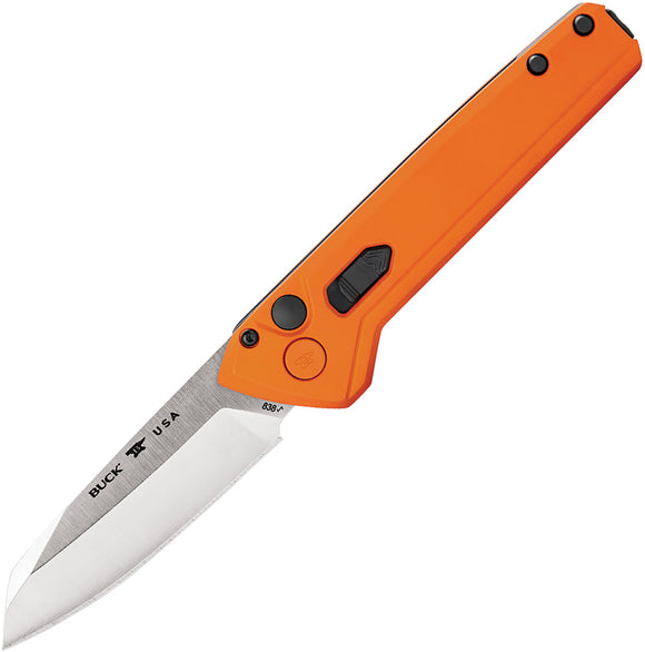 Buck Automatic Deploy Knife Orange Button Lock Orange 154CM Blade 838ORS