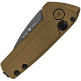 Buck Automatic Mini Deploy Knife Button Lock Burnt Bronze Aluminum 154CM Stainless Drop Pt 839BRS1